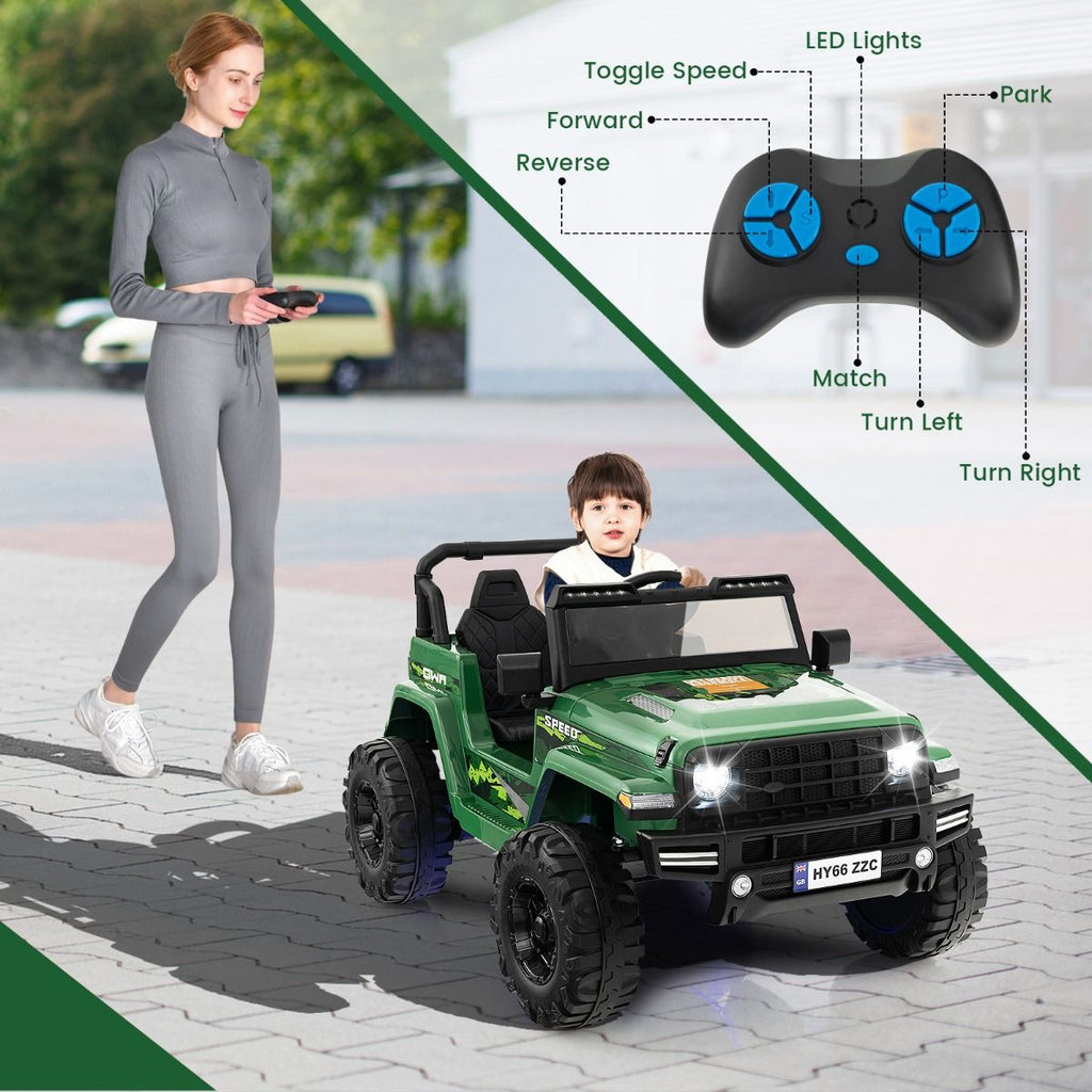 SEDOL 24V Double-Seater High-Power Kids Ride-On Truck with Parental Remote Control Dual High-Speed Motors LED Light Bars and 2-Hour Long-Play Battery – 35kg Capacity