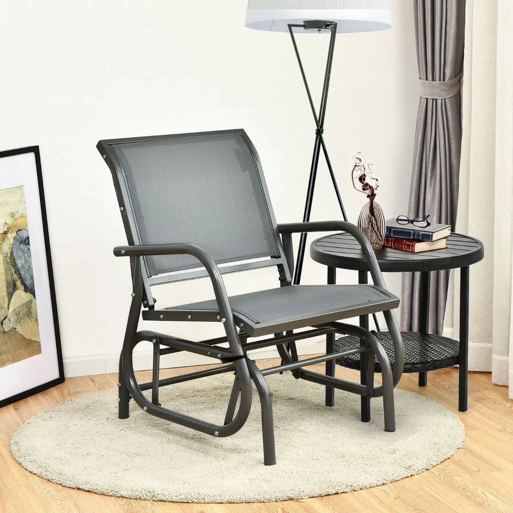 Glider Rocking Chair – Outdoor Swing Seat with Steel Frame & Breathable Fabric