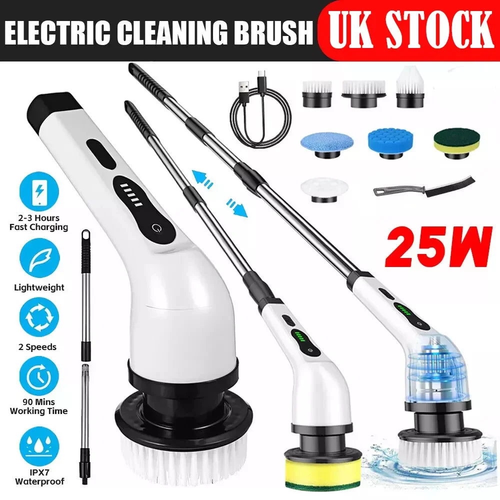 9-in-1 Electric Spin Scrubber – Cordless Handheld Cleaning Brush