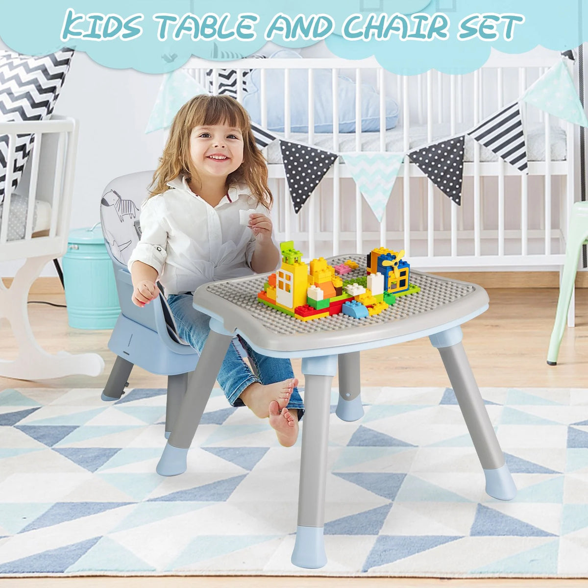 SEDOL 6-in-1 Ultimate Baby-to-Toddler High Chair & Activity Station with Building Block Tabletop Parental Booster Seat and Waterproof PU Leather Cushion – 25kg Capacity