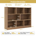 3-Tier Wooden Cube Bookcase with 8 Compartments