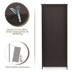 Wooden Tall Bookcase with 3-Tier Storage Cabinet
