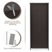 Wooden Tall Bookcase with 3-Tier Storage Cabinet
