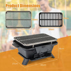 Portable Charcoal Grill Stove with Rotatable Grill & Foldable Body