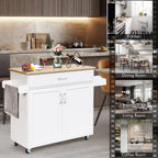 Rolling Kitchen Storage Trolley with Adjustable Shelf and Drawer