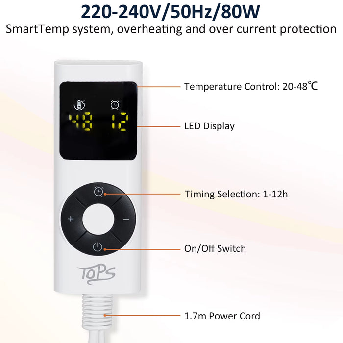 SEDOL Electric Heated Throw Blanket – Sherpa Fleece Warm Overblanket with 20–48°C Heat Settings, Auto-Off Timer, Washable & Overheat Protection