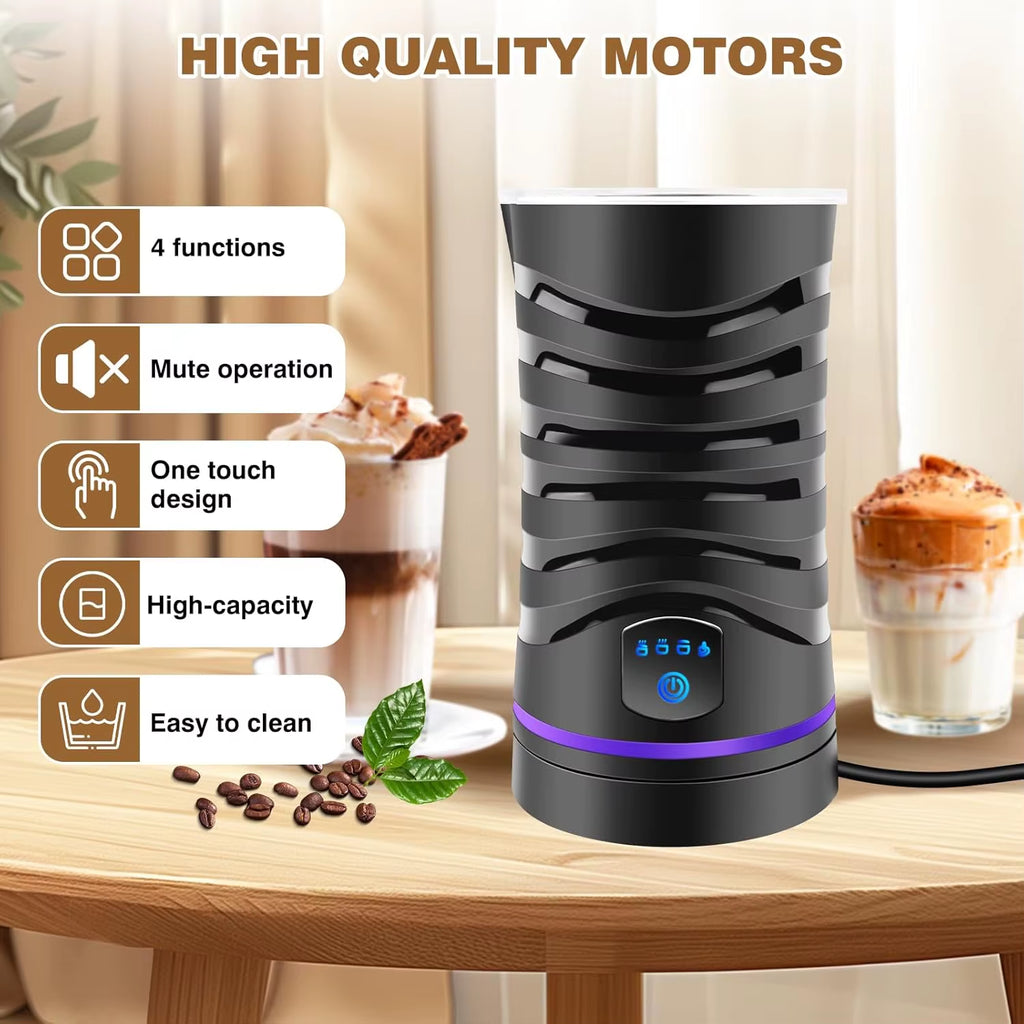 SEDOL 4-in-1 Electric Milk Frother and Warmer 600ml Automatic Hot Cold Foam Maker for Coffee Cappuccino Latte Hot Chocolate Non-Stick Quiet Milk Steamer
