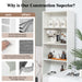 6-Tier Modern Wooden Bookshelf with 4 Open Shelves and 2 Drawers