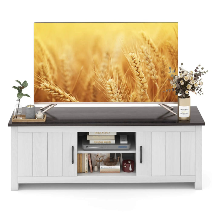 TV Stand with 2 Doors and Storage Shelves for Tvs up to 65 Inches