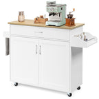 Rolling Kitchen Storage Trolley with Adjustable Shelf and Drawer