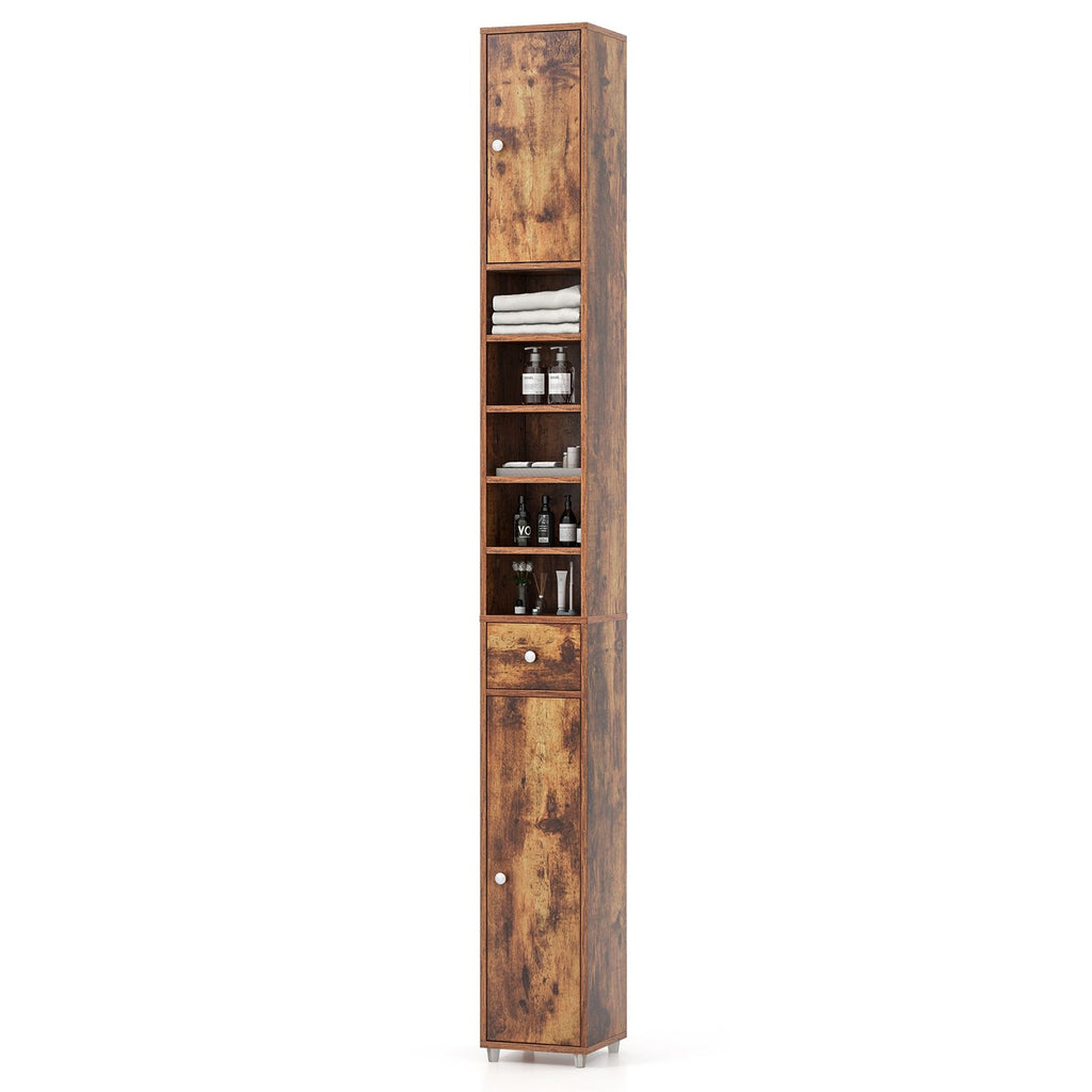 180CM Tall Freestanding Bathroom Cabinet with 2 Doors and 1 Drawer