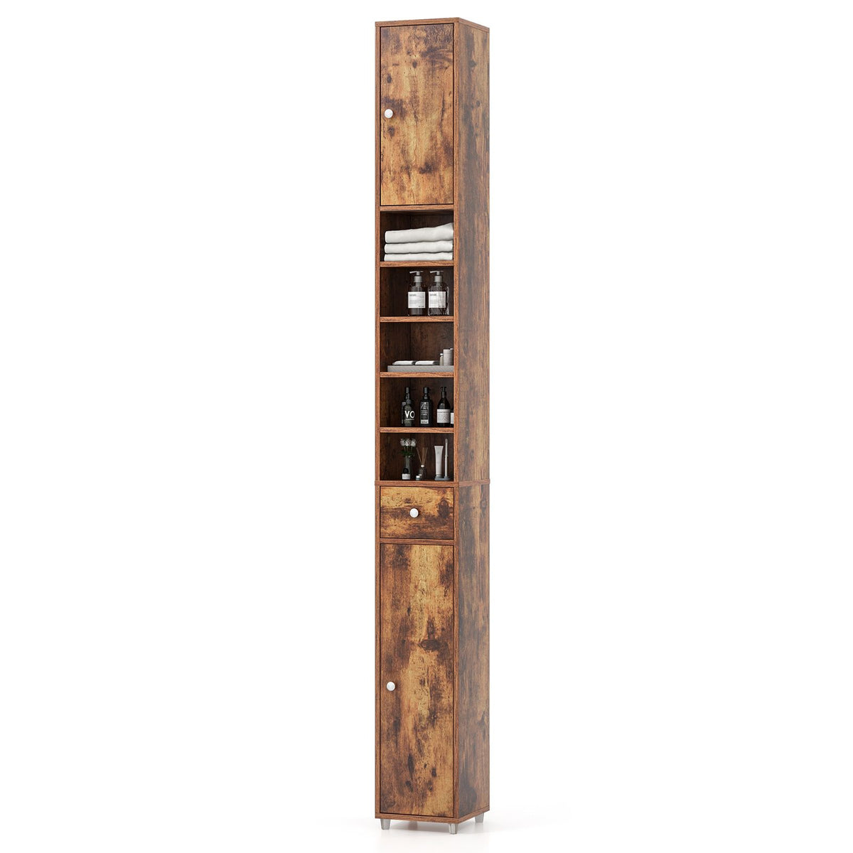 180CM Tall Freestanding Bathroom Cabinet with 2 Doors and 1 Drawer