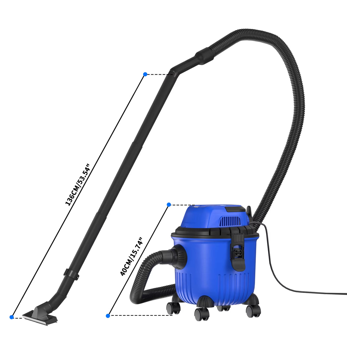 SEDOL 3-in-1 Industrial Wet & Dry Vacuum Cleaner 15L Stainless Steel Cylinder Shop Vac with Blower Function Powerful 3800W HEPA Filter for Home Garage Workshop