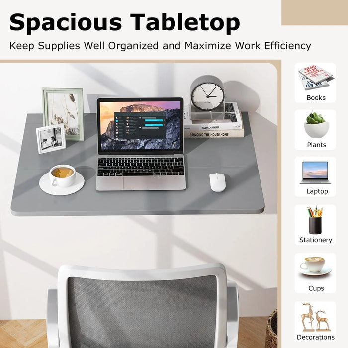 80 X 60 Cm Wall Mounted Folding Table Drop-Leaf Floating Writing Desk
