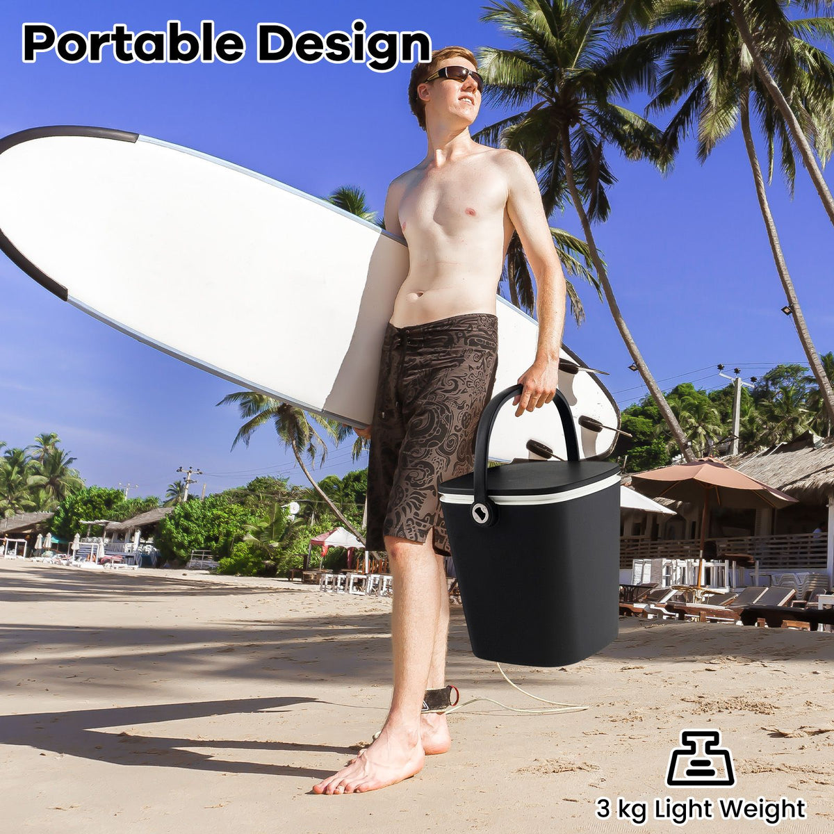 Portable Cooler Side Table – 3-in-1 Ice Chest, Side Table & Bottle Opener Unit