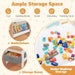 4 in 1 Kids Table and Chairs Set with Reversible Tabletop and Bookshelves
