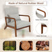 Modern Accent Chair with Lumbar Pillow and Rubber Wood Frame