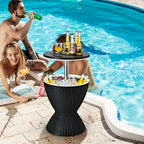 30L Patio Ice Cooler Table – Outdoor Drinks Storage