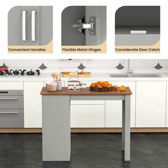Counter Height Table with Storage Rectangular Pub Dining Table
