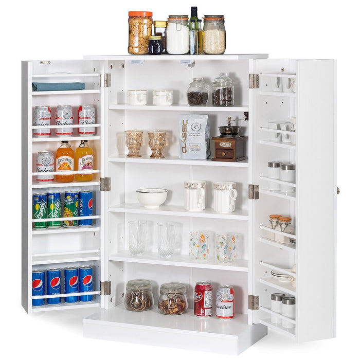 2-Door Pantry Cabinet with 6 Adjustable Shelves