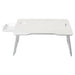 Foldable Laptop Bed Desk – Portable Ivory White Lap Table with Drawer, Cup Holder & Tablet Slot