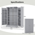 2-Door Pantry Cabinet with 6 Adjustable Shelves