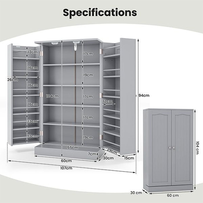 2-Door Pantry Cabinet with 6 Adjustable Shelves