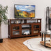 Living Room Console Table for Tvs with Wooden Fireplace and 2 Cabinets