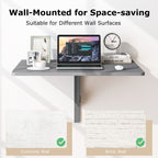 80 X 60 Cm Wall Mounted Folding Table Drop-Leaf Floating Writing Desk