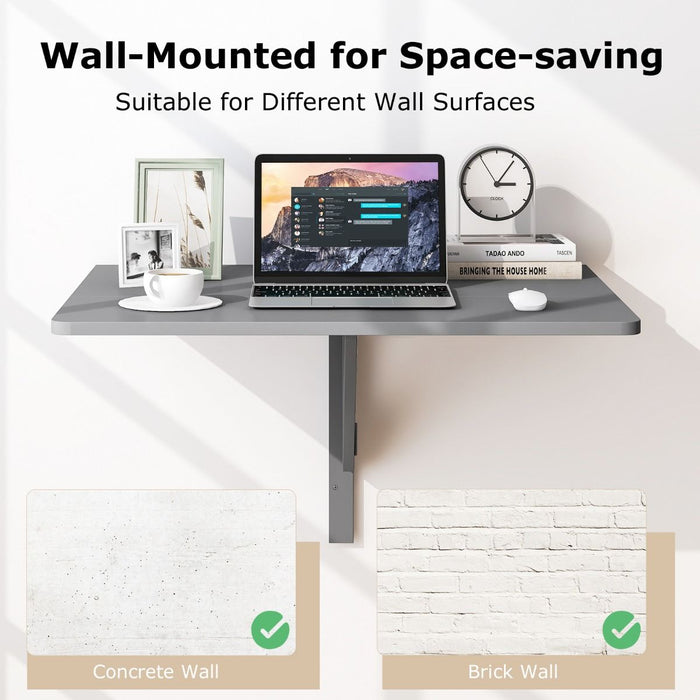 80 X 60 Cm Wall Mounted Folding Table Drop-Leaf Floating Writing Desk