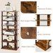 Extra Wide Wooden Vertical Shoe Rack with 7 Shelves