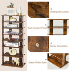 Extra Wide Wooden Vertical Shoe Rack with 7 Shelves