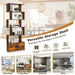 Industrial S-Shaped 5-Tier Bookcase with Cabinet