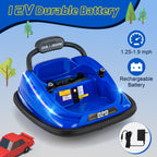 SEDOL 12V High-Performance Kids Bumper Car with 360° Zero-Turn Dual Joysticks 30m Parental Remote Override and Shock-Absorbing Elastic Bumper