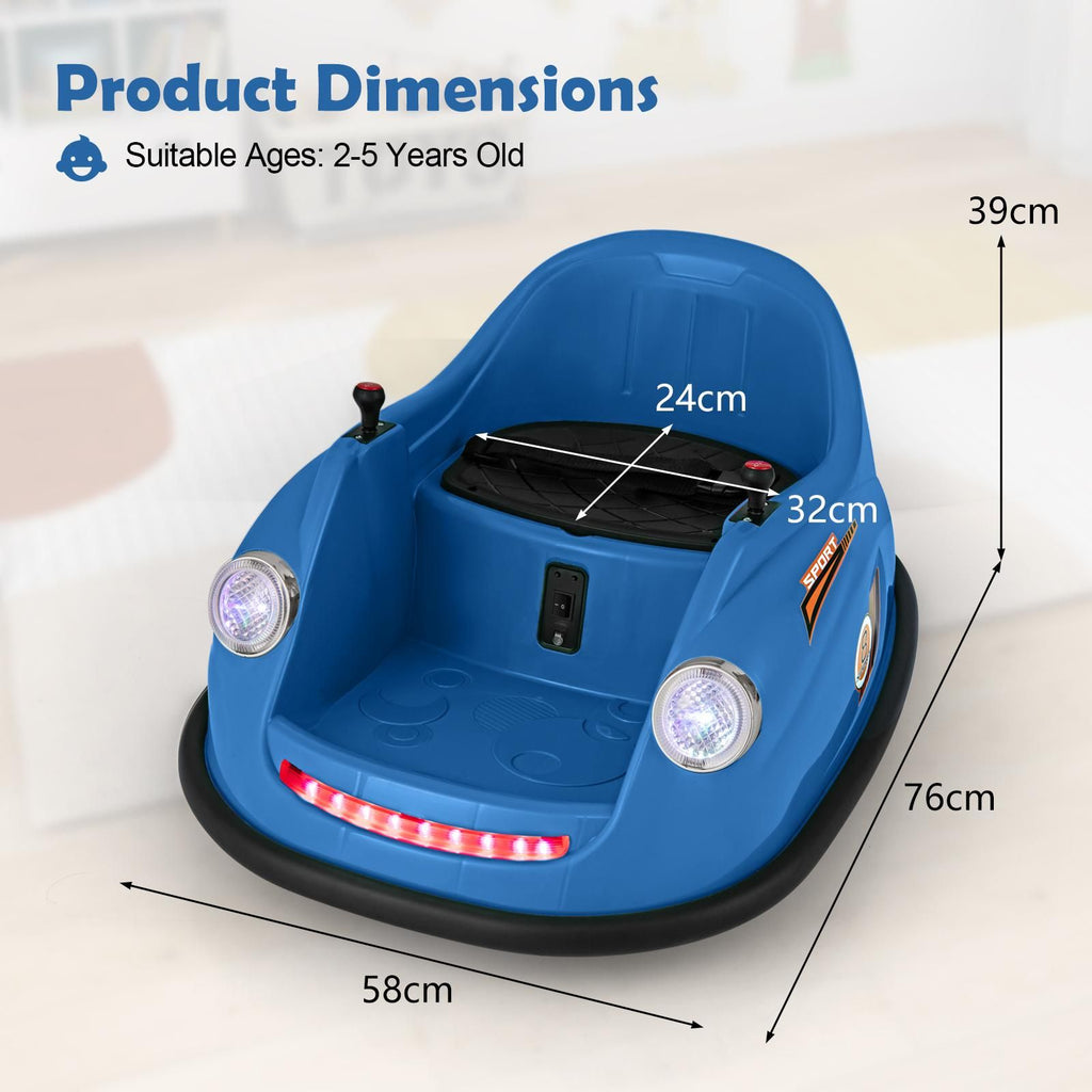 SEDOL 12V High-Torque Kids Bumper Car with Dual 10,000 RPM Motors 360° Zero-Turn Dual Levers Parental Remote Control and Wall-Safe Reinforced Bumper