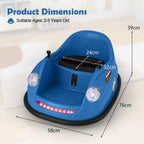 SEDOL 12V High-Torque Kids Bumper Car with Dual 10,000 RPM Motors 360° Zero-Turn Dual Levers Parental Remote Control and Wall-Safe Reinforced Bumper