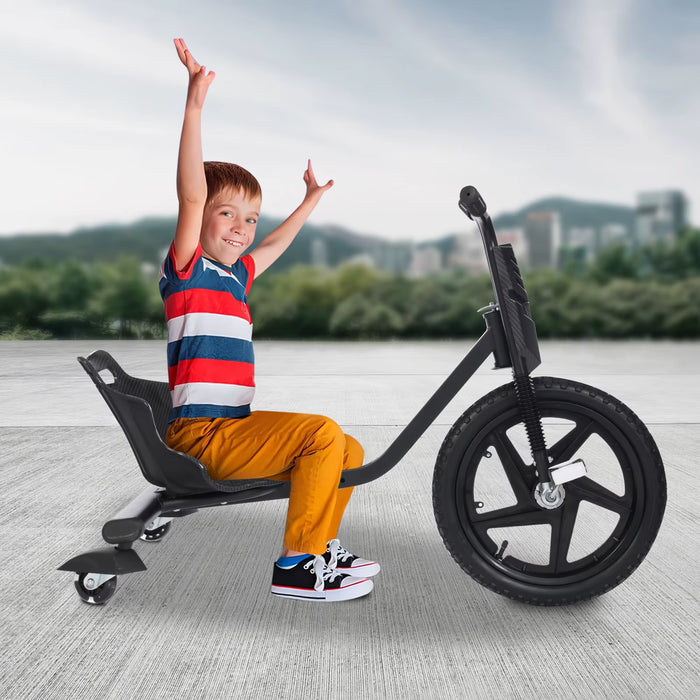 SEDOL 16-Inch Drift Scooter Trike – Kids 360° Rotating Pedal Drift Bike with Adjustable Seat, Rear Wheel Lights & Stable Design for Ages 6+