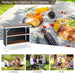 Aluminum Lightweight Folding Picnic Table with 2-Tier Shelves and Carrying Bag