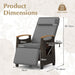 Patio Rattan Recliner Chair with Adjustable Backrest, Footrest & Flip Side Table