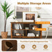 3-Tier Rustic TV Stand with Open Shelves and Cable Management