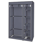 67" Portable Clothes Wardrobe – Fabric Closet with Hanging Rod (Grey)