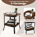2-Tier Industrial round End Table