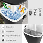 Portable Cooler Side Table – 3-in-1 Ice Chest, Side Table & Bottle Opener Unit