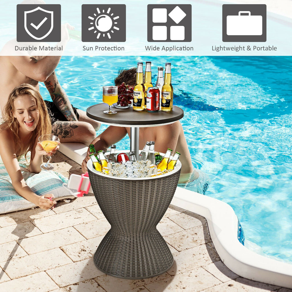 30L Patio Ice Cooler Table – Outdoor Drinks Storage