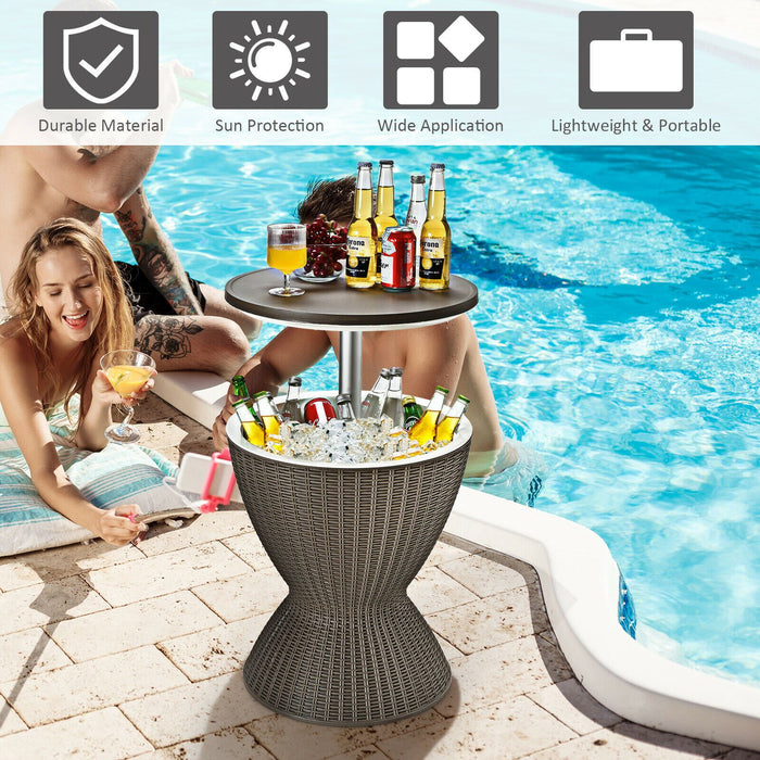 30L Patio Ice Cooler Table – Outdoor Drinks Storage