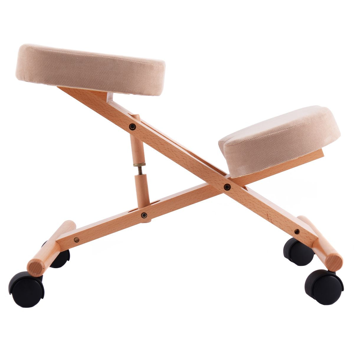 Wood Posture Stool with Angle and Height Adjustable for Gaming Computer Work