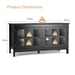 Modern Wooden TV Stand with Tempered Glass Doors for Tvs up to 50''