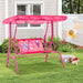 2-Seater Kids Swing Chair with Adjustable Canopy & Safety Belts