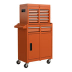 High-Capacity Rolling Tool Cabinet – Lockable Wheels, Metal 2‑in‑1 Chest & Base