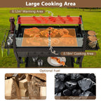 Charcoal Barbecue Grill with Wind Guard & Seasoning Racks